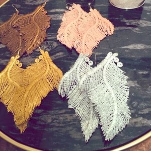 Angel wing earrings handmade-JAGged Edge Jewelry